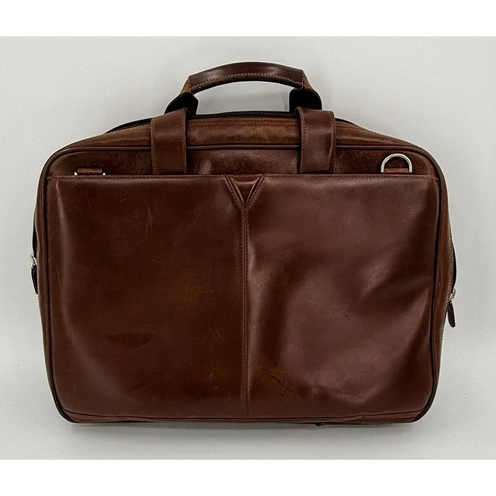 Johnston And Murphy Soft Leather Briefcase Bag & Document Holder No Strap *READ*